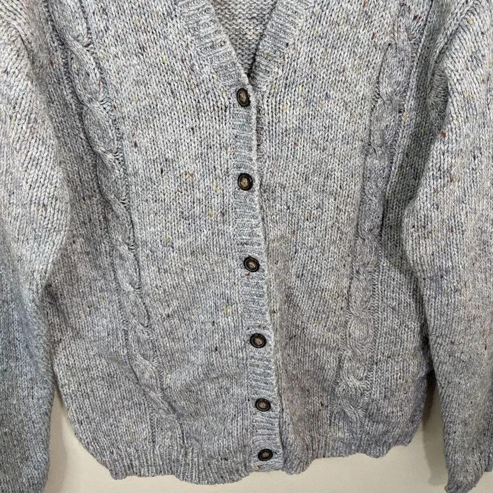 Vintage Jenny Buchanan Cardigan Sweater Grandpa Button Front Knit Medium